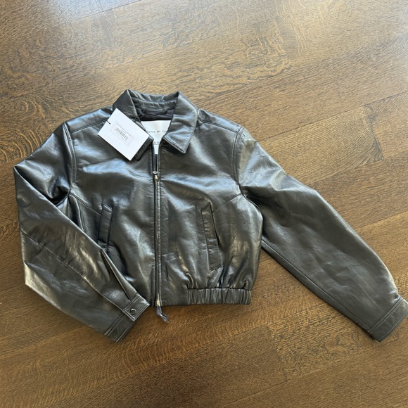 AGOLDE SHOREDITCH SKI CLUB X AGOLDE ESSIE RECYCLED LEATHER CROPPED JACKET - Picture 7 of 7